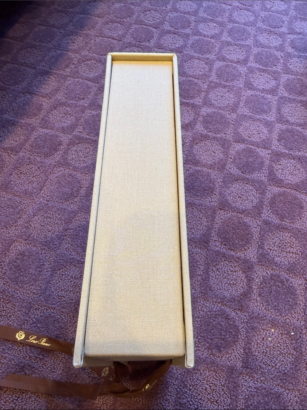 Loro Piana Cream Gift Box with Brown Ribbon and Gold Logo - Picture 4 of 5